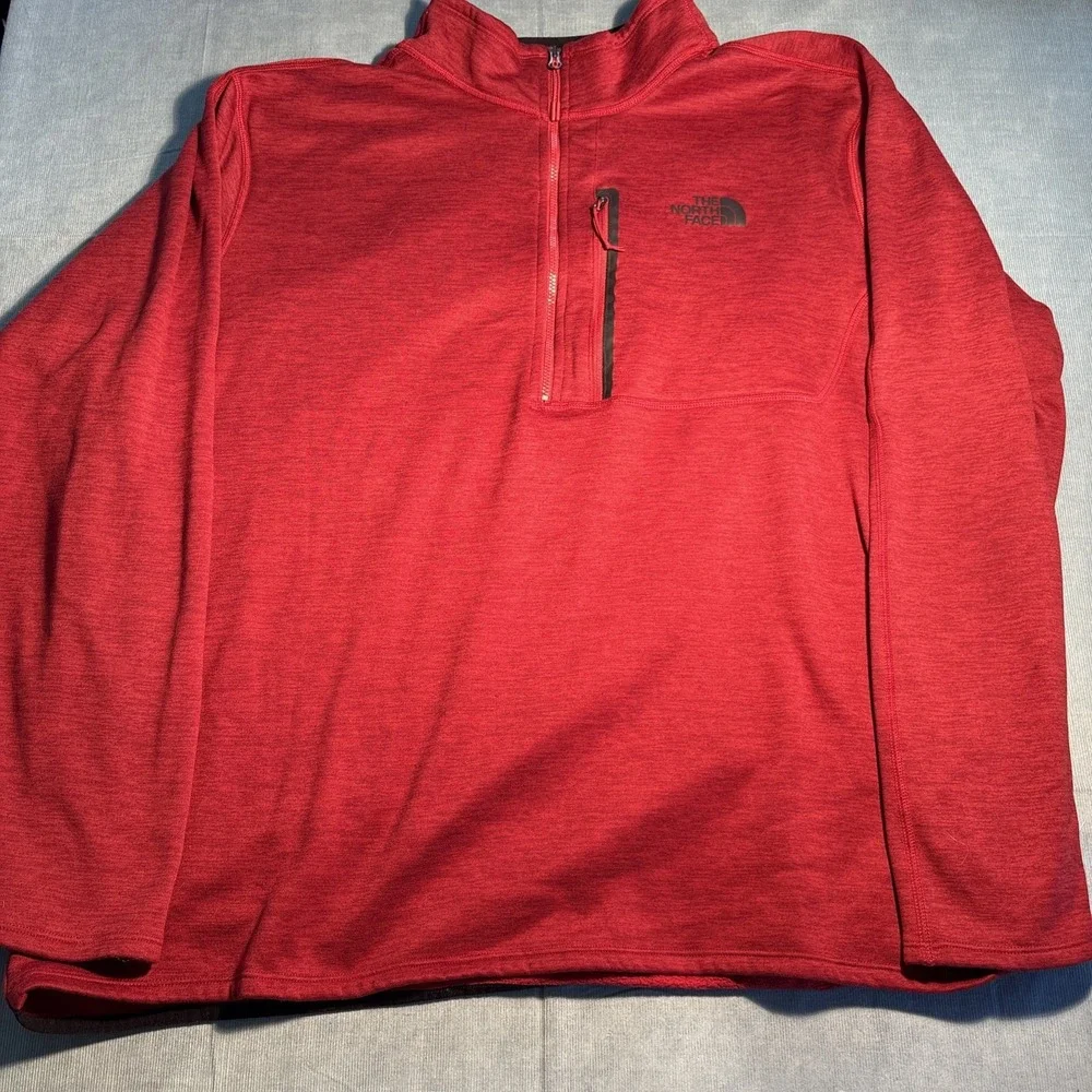 The North Face Borod 1/4 Zip Fleece Pullover Red Heather NF0A3SO7 Mens XXL